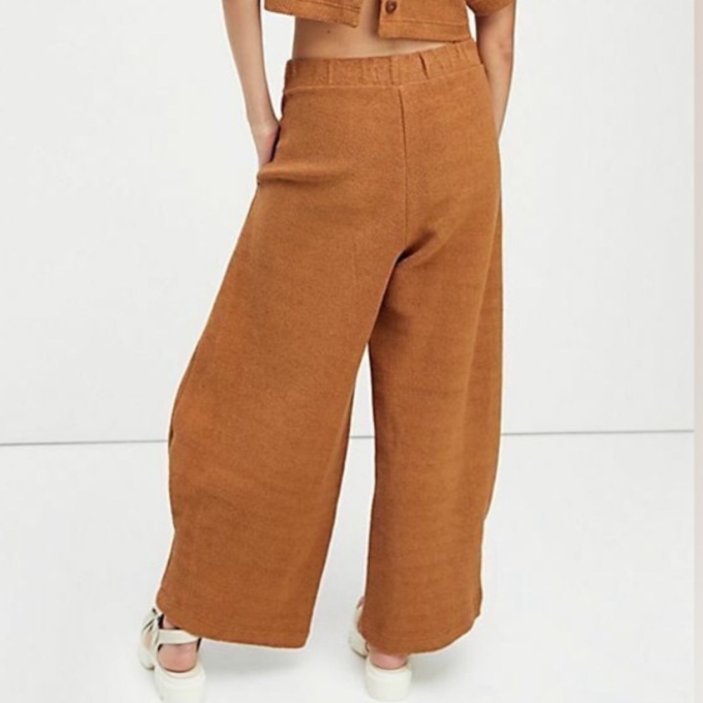 FP Beach Changing Tides Terry Cloth Textured Wide Leg Barrel Pant - Picture 2 of 6